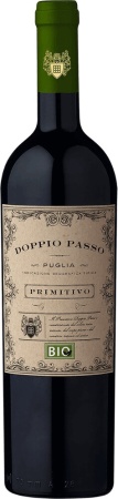 Вино сортовое ординарное Региона Апулия категории ИГТ ДОППИО ПАССО ПРИМИТИВО п/сух кр. 0,75 л. 12%