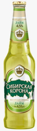 Пивной напиток Сибирская корона Лайм нефильтр. осветл. пастер ст/б 0,45 л. 3,5%