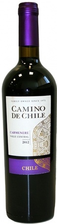 Вино защищенного наименования места происхождения регион Центральная долина Камино де Чили Карменер кр. сух. категории DO 0,75 л. 13-13,5%