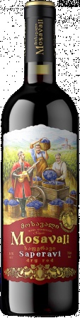 Вино ординарное Саперави Мосавали сухое красное 0,75 л. 11%