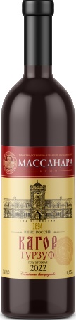 Российское крепленое (ликерное) вино с защищенным географическим указанием Крым ординарное десертное "Кагор Гурзуф" красное 0,75 л. 16%