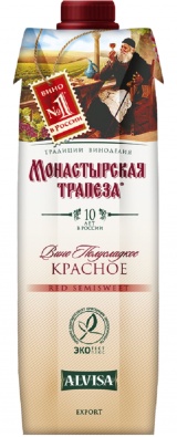Вино Монастырская Трапеза кр.п/сл. TetraPack 1 л. 12%