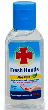 Гель с антисептическим эффектом Fresh Hands Aloe Vera 60 мл