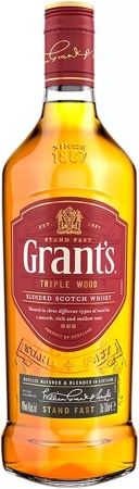 Виски шотландский купажированный Грантс Трипл Вуд 3 года выдержки 0,75 л. 40%