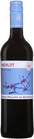 Вино сортовое выдержанное Барон Филипп де Ротшильд Мерло регион Лангедок-Руссильон сухое красное 0,75 л. 14%