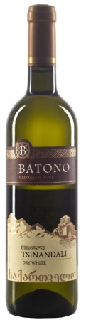 Вино сортовое ординарное Цинандали сух. бел. серия "Батоно"  0,75 л. 11%