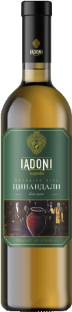 Вино сортовое выдержанное Цинандали бел. сух торговой марки Иадони 0,75 л. 12%
