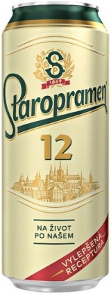 Пиво Старопрамен 12 светлое пастер. фильтр. ж/б 0,5 л. 5,2%