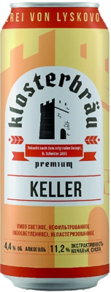 Пиво Клостербрау Нефильтрованное (KLOSTERBRAU KELLER) светлое нефильт. (неосвет.) непастер. ж/б 0,45 л. 4,4%