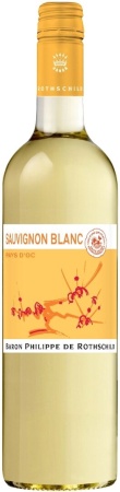 Вино сортовое ординарное Барон Филипп де Ротшильд Совиньон Блан регион Лангедок-Руссильон сухое белое 0,75 л. 8-12%