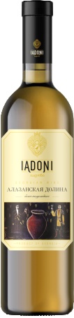 Вино сортовое ординарное Алазанская долина бел п/сл торговой марки Иадони 0,75 л. 12%