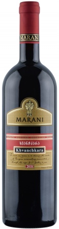 Вино ординарное полусладкое красное Хванчкара торговой марки Марани 0,75 л. 8,5-11,5%