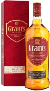 Виски шотландский купажированный Грантс Трипл Вуд 3 года выдержки П/У 1 л. 40%