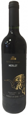 Вино ординарное сортовое Мерло кр. сух. региона Кастилья Ла Манча серии Патио де Армас 0,75 л. 12%