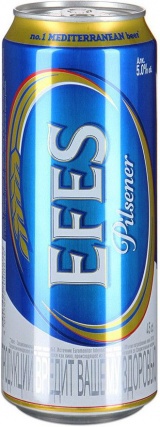 Пиво Эфес Пилсенер светлое пастер. ж/б 0,45 л. 5%