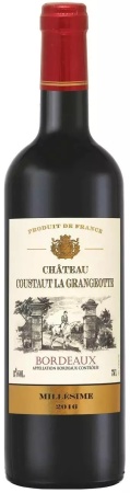 Вино ординарное Шато Кусто ля Гранжот кр. сух. 0,75 л. 13%