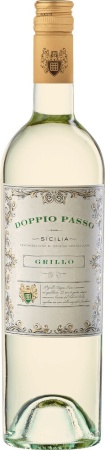 Вино сортовое ординарное Региона Сицилия категории DOC ДОППИО ПАССО ГРИЛЛО п/сух бел. 0,75 л. 12%