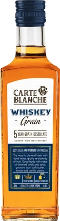 Виски зерновой Карт Бланш (Carte Blanсhe) 0,1 л. 40%