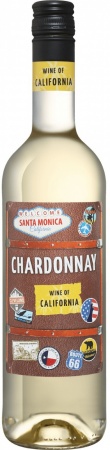 Вино ординарное сортовое сухое белое регион Калифорния САНТА МОНИКА ШАРДОНЕ 0,75 л. 12,5%
