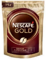 Кофе Нескафе Голд растворимый пакет 75г