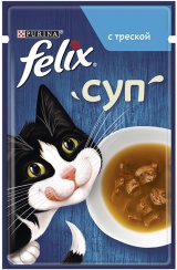 Корм д/кошек Феликс суп с треской 48г