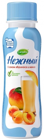 Йогурт Нежный с соком Абрикоса-Манго 0,1% питьевой 285гр