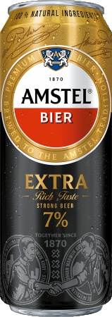Пиво Амстел Экстра светлое пастер. ж/б 0,43 л. 7%