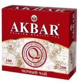 Чай Акбар черный красно-белая серия 100пак*2г с/я