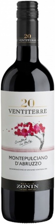 Вино сортовое ординарное Зонин Вентитерре Монтепульчано д'Абруццо кр.сух 0,75 л. 13%