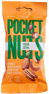 Микс жареных орехов без соли "Pocketnuts" 50г