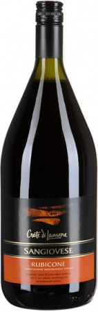 Вино защищенного географического указания красное сухое IGT Рубиконе "Крете ди Ламоне Санджовезе" 1,5 л. 11,5%