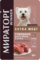 Корм конс.Winner Extra Meat с говядиной в соусе для взрослых собак мелких пород 85г