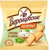 Сухарики "Воронцовские" пшеничные со вкусом сметаны и зелени 80 гр