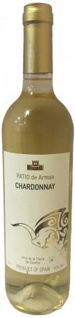 Вино ординарное сортовое Шардоне бел. сух. региона Кастилья Ла Манча серии Патио де Армас 0,75 л. 12%