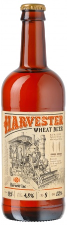 Пиво Харвестер (Harvester) светлое пастер.  нефильт. неосветл. ст/б 0,5 л. 4,8%