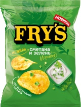Чипсы из натур. картофеля FRY’S вкус Нежная сметана и игривая зелень 70 г