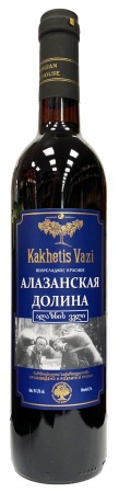 Вино ординарное сортовое красное полусладкое "Алазанская долина" серии Kakhetis Vazi 0,7 л. 12%