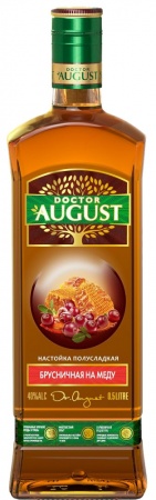 Настойка полусладкая Доктор август брусничная на меду (DOKTOR AUGUST) 0,5 л. 40%