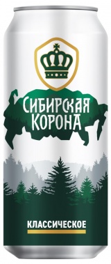 Пиво Сибирская корона Классическое светлое пастер. ж/б 0,45 л. 5,3%