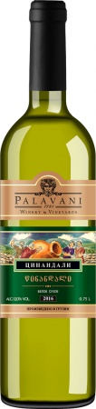 Вино ординарное сортовое Цинандали серия Палавани белое сухое 0,75 л. 12%