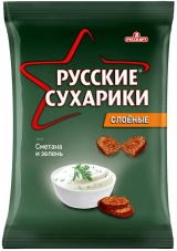 Русские сухарики 50г со вкусом Сметана и зелень