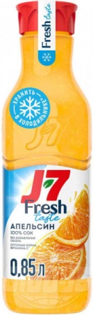 Сок Дж7 апельсиновый мяк. пастер 0,85 л