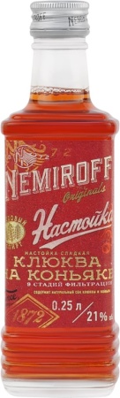 Настойка сладкая Немиров Клюква на коньяке 0,25 л. 21%