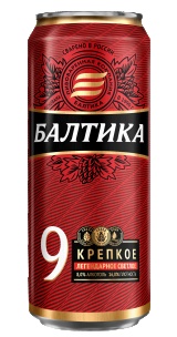 Пиво светлое (пастер) Балтика крепкое Легендарное №9 ж/б 0,45 л. 8%