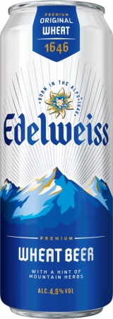 Пивной напиток Эдельвейс Пшеничное неф. освет паст. ж/б 0,43 л. 4,9%