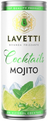 Газированный напиток сладкий виноградосодержащий Лаветти-Мохито ж/б 0,25 л. 8%