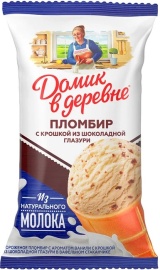 Мороженое Домик в Деревне пломбир с шок. крошкой 12% в ваф. стаканчик 80г