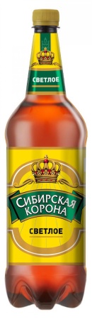Пиво Сибирская корона светлое пастер. ПЭТ 1,15 л. 4,9%