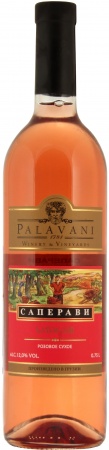 Вино столовое Саперави серия Палавани сухое розовое 0,75 л. 12%