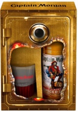 Напиток спиртной на основе невыдержанного рома Капитан Морган Оригинальный Пряный Золотой + стакан 0,7 л. 35%